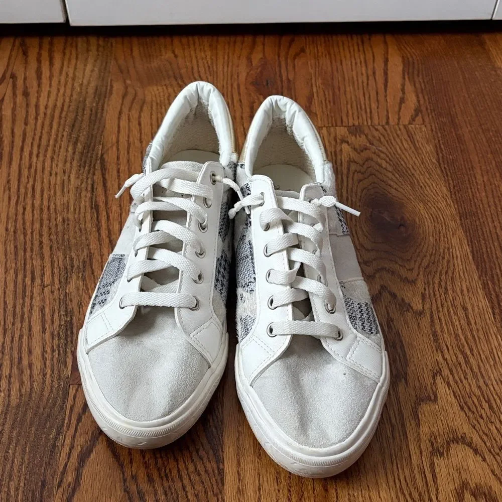 VINTAGE HAVANA Dina Sneaker Suede and Calf Hair Size 11 New without Box